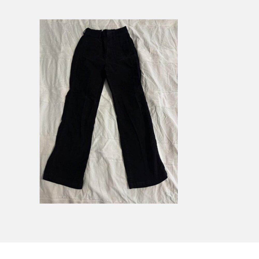 DOEN CORDUROY BLACK PATCH POCKET PANTS SIZE 27 FRONT PATCH POCKETS